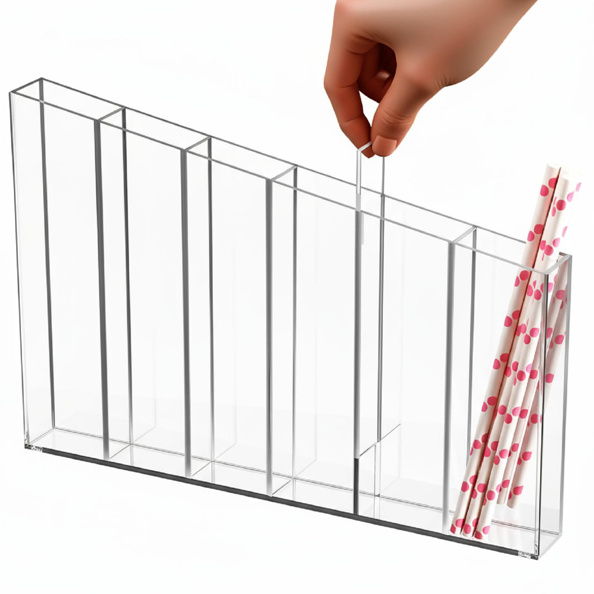 Honeydak Black Acrylic Straw Holder for Cabinet Door