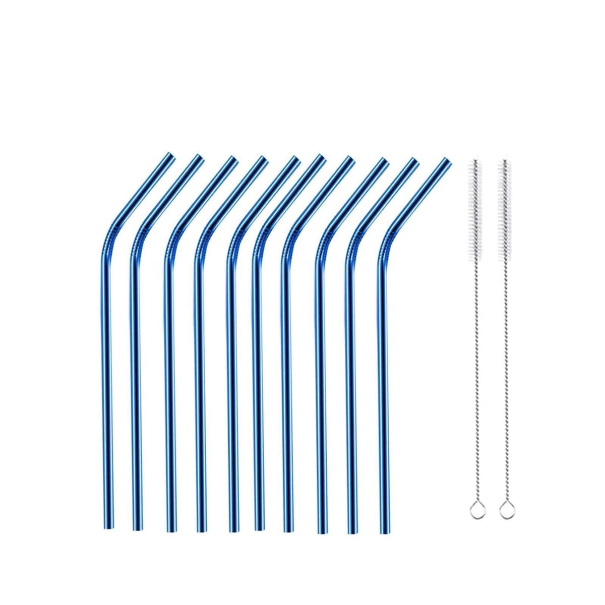 Reusable Metal Straws 304 Stainless Steel 30 Pack with Cleaning Brush(1Pcs Silver Bent)