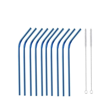 Reusable Metal Straws 304 Stainless Steel 30 Pack with Cleaning Brush(1Pcs Silver Bent)