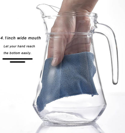 SOUJOY 2 Pack Plastic Pitcher, 68Oz Clear Iced Water Jug with Lid and Handle, Heat Resistant BPA-Free Tea Pitcher for Lemonade, Juice, Milk, Cold or Hot Beverage
