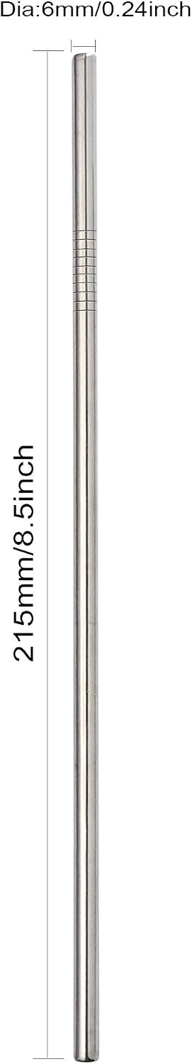 Stainless Steel Straws 50 Pack Bulk 8.5" Reusable Drinking Straws for 20 24 30 OZ Yeti Rtic Tumblers (Silver, 50 piece - 8.5 inch - All Straight)