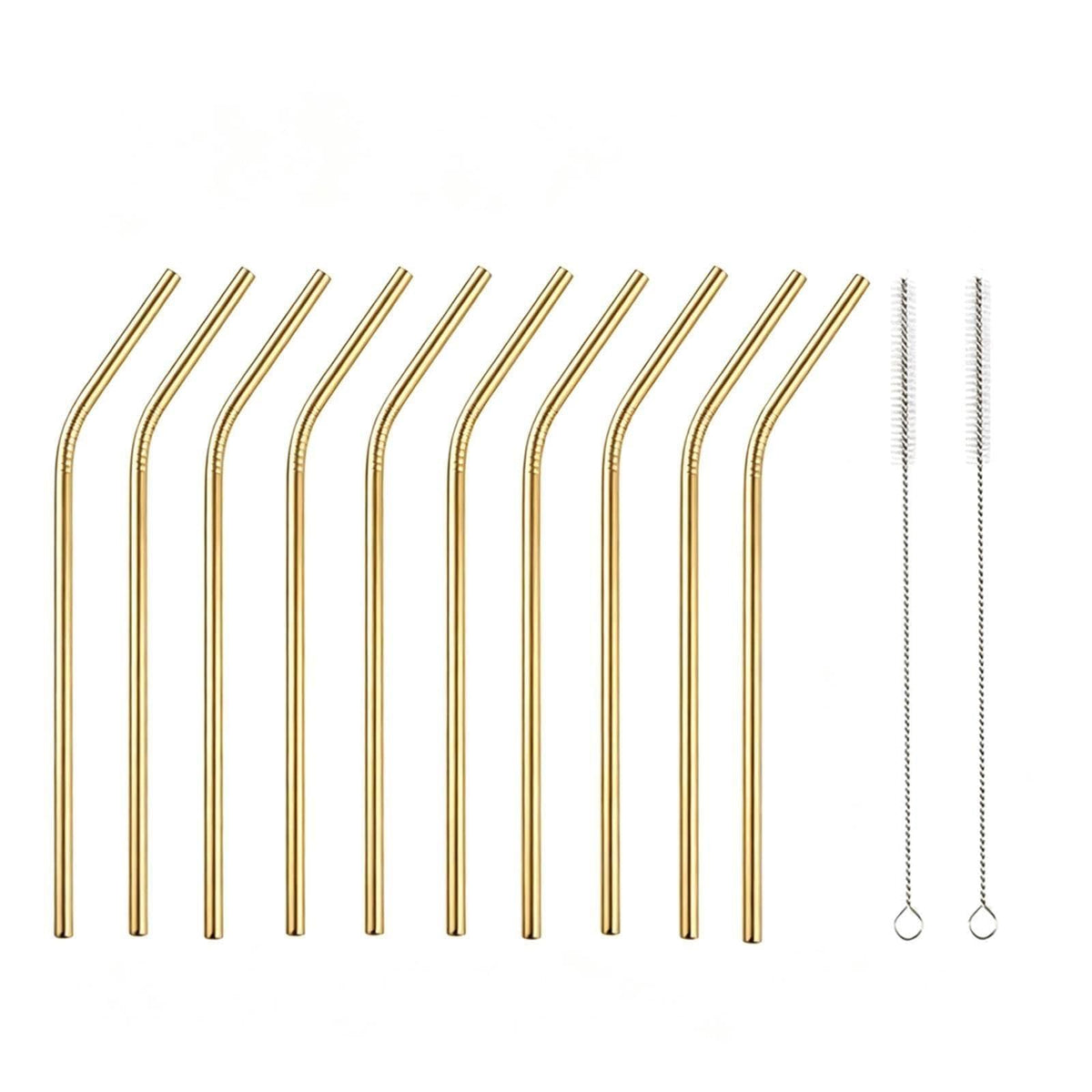 Reusable Metal Straws 304 Stainless Steel 30 Pack with Cleaning Brush(1Pcs Silver Bent)