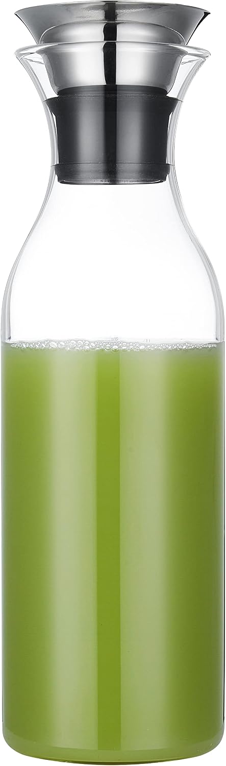 Karafu 50 Ounces/1.5 Liter Glass Carafe with Lid, Borosilicate Glass Pitcher for Hot/Cold Water, Ice Tea and Juice Beverage