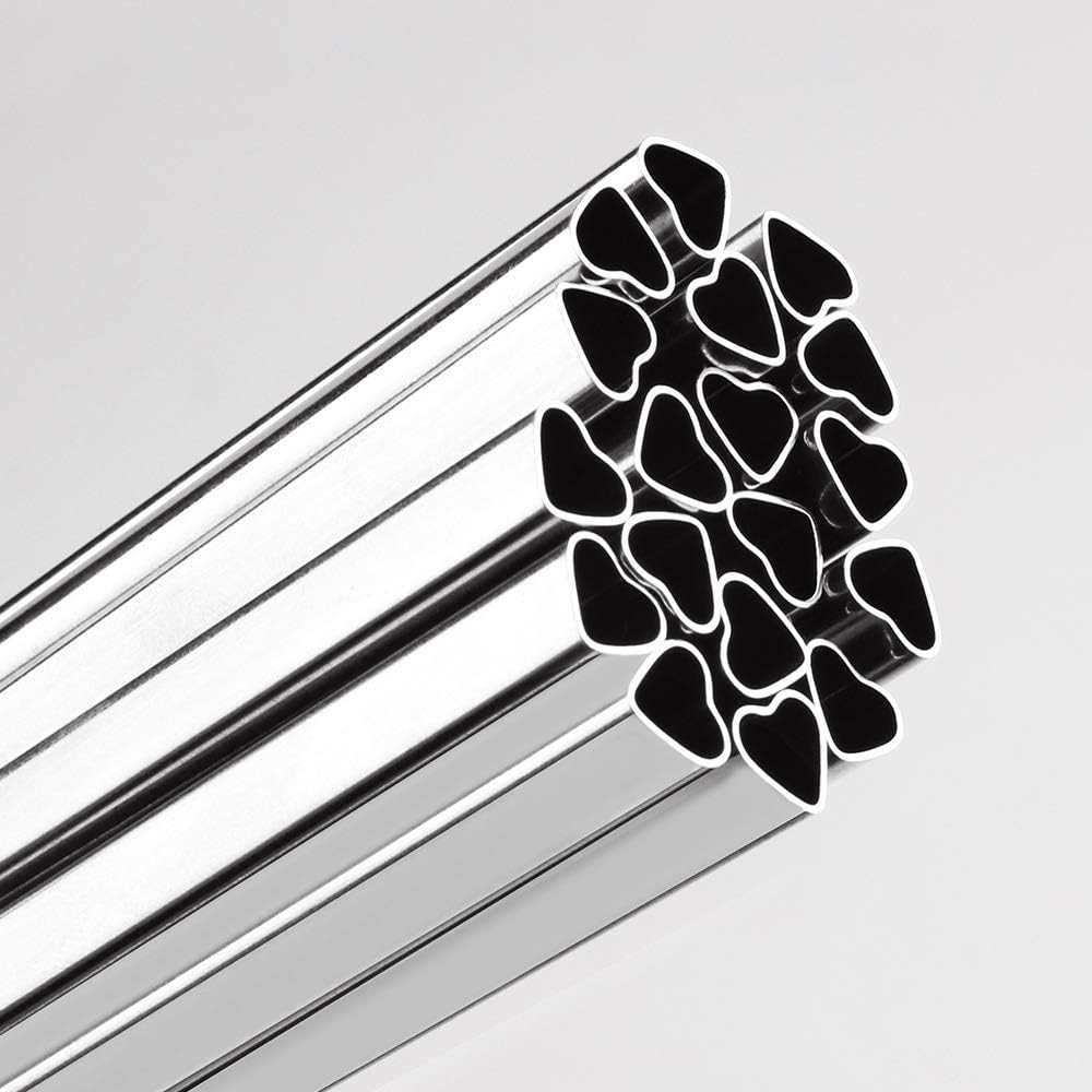 Tomorotec 8.5” Heart-Shaped Stainless Steel Straws Fit for Smoothie, Silver