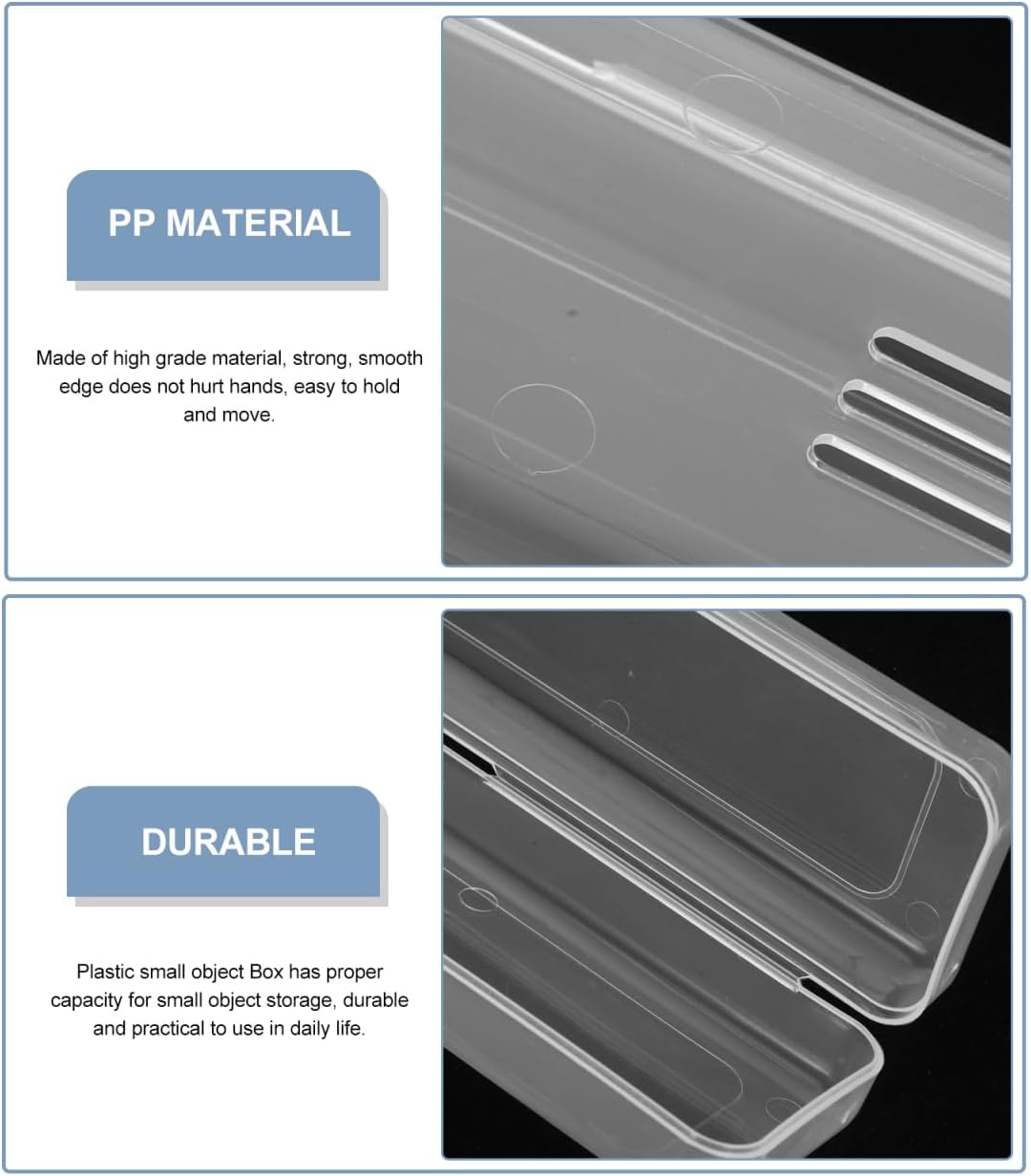 4pcs Travel Straw Case Clear Plastic Straws Container with Lid Small Clear Container Holder Drinking Dispensers Plastic Carrying Box Small Drinking Box