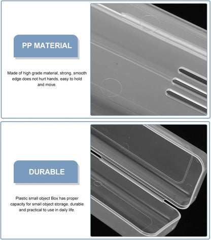 4pcs Travel Straw Case Clear Plastic Straws Container with Lid Small Clear Container Holder Drinking Dispensers Plastic Carrying Box Small Drinking Box