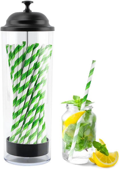10.6 inch Straw Holder,Straw Dispenser with Lid,Drinking Straw Organizer