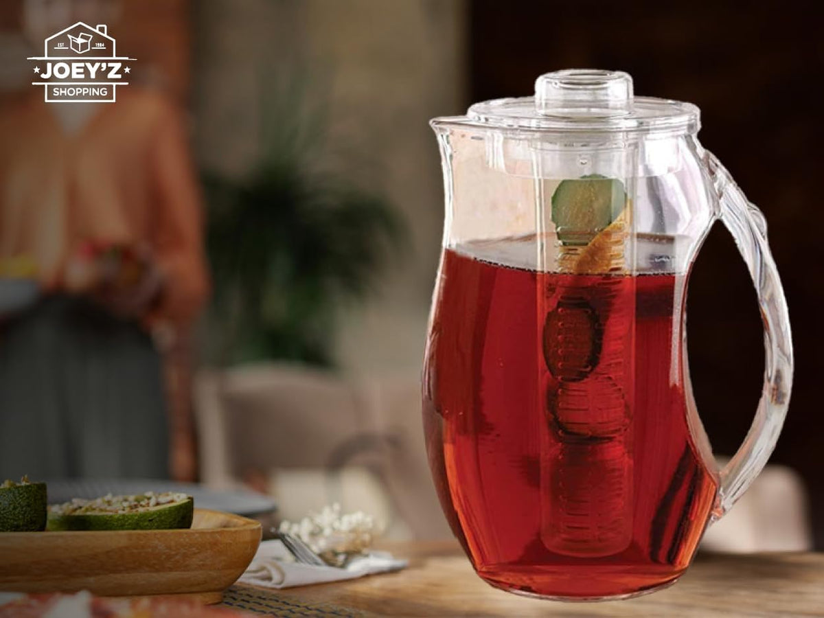 Large Fruit Infuser Water Pitcher (2.9 Quart/93 Oz) – Shatterproof Acrylic