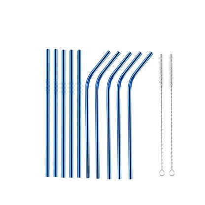 Reusable Metal Straws 304 Stainless Steel 30 Pack with Cleaning Brush(1Pcs Silver Bent)