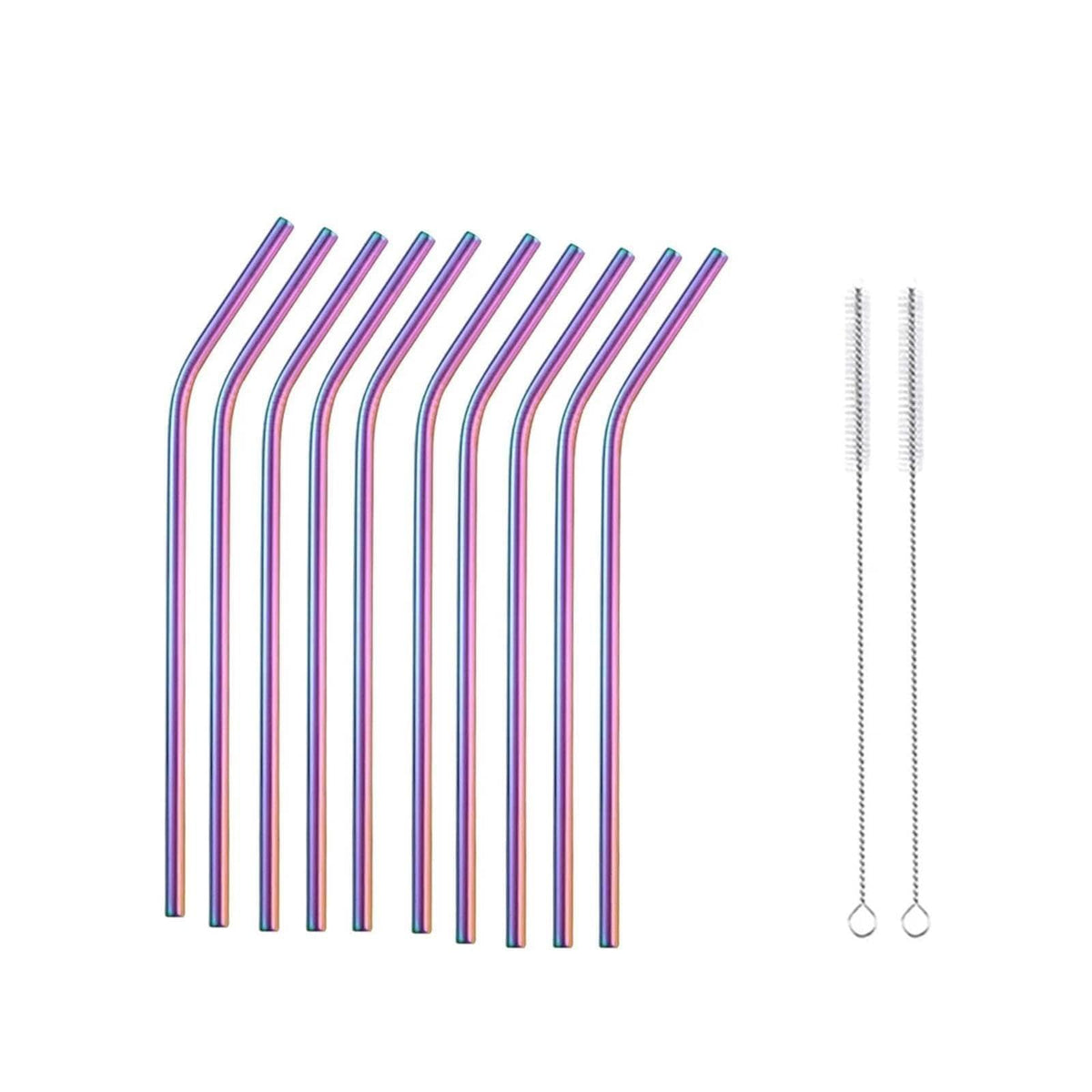 Reusable Metal Straws 304 Stainless Steel 30 Pack with Cleaning Brush(1Pcs Silver Bent)