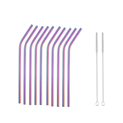 Reusable Metal Straws 304 Stainless Steel 30 Pack with Cleaning Brush(1Pcs Silver Bent)