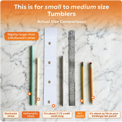 Made in USA 8.5" Stainless Steel Straw Set of 2 – FOR OPEN STRAW LIDS ONLY. Not compatible with flip style lids where straw inserts below lid. Not compatible with Owala Freesip.