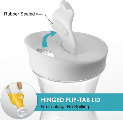 Plastic 8 PACK Large 50 Oz Water Carafe with Flip Top Lid, Square Base Juice Containers, Clear Plastic Pitcher - for Water, Iced Tea, Juice, Beverage, Milk, Cold Brew and Mimosa Bar - HAND WASH ONLY