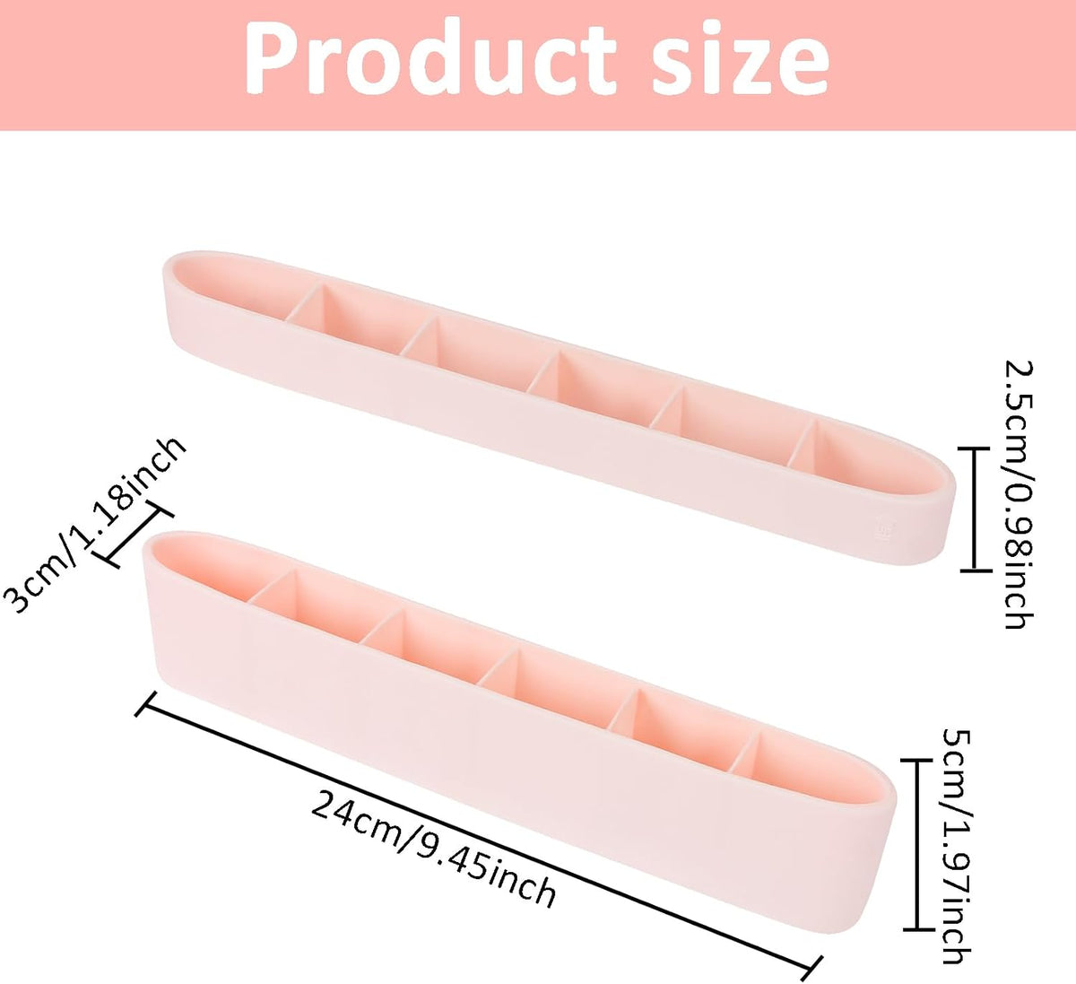 Strong Adhesive Backing Straw Storage Box, Split Type Silicone Straws Dispenser Adjustable Height Straw Holder for Cabinet (Pink)