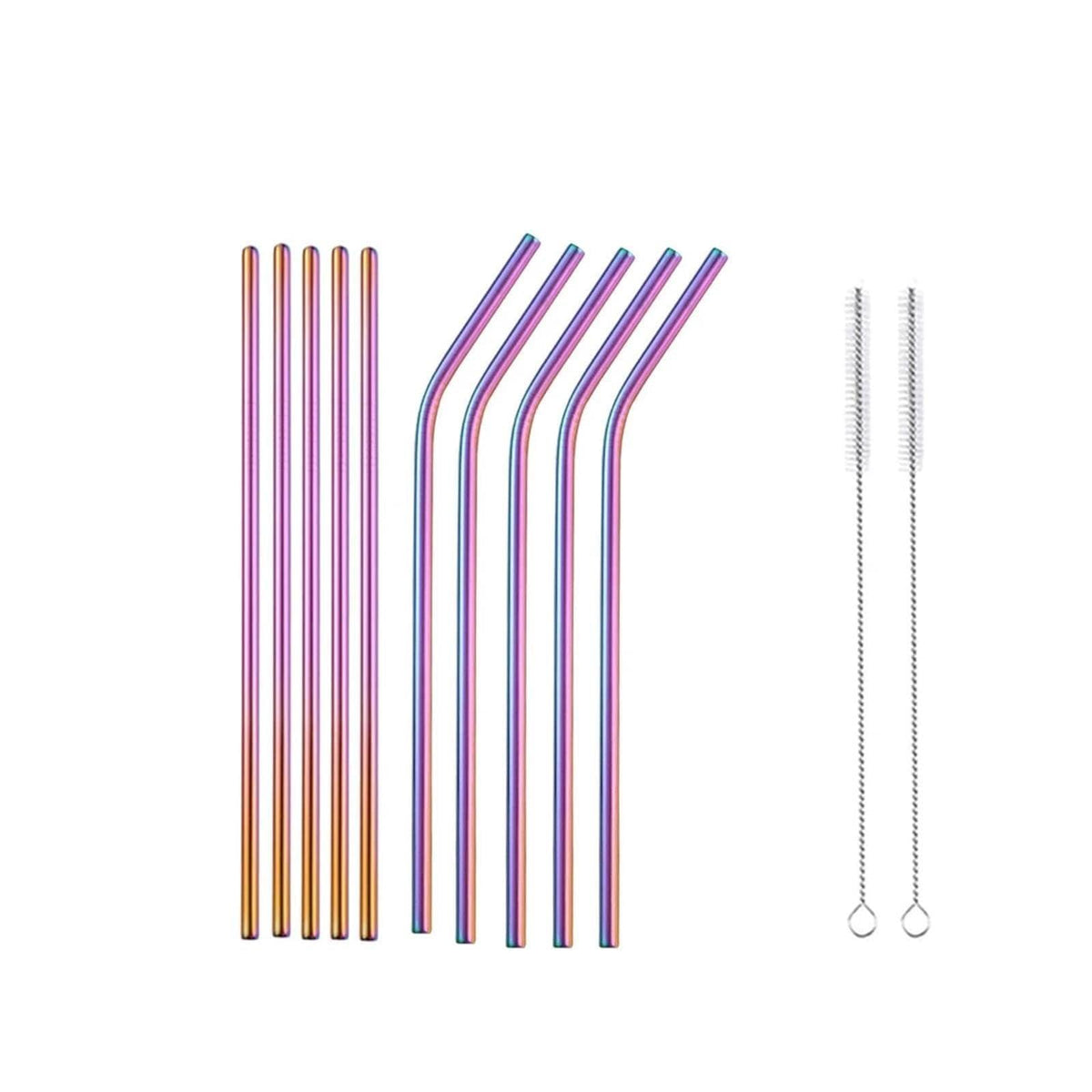 Reusable Metal Straws 304 Stainless Steel 30 Pack with Cleaning Brush(1Pcs Silver Bent)