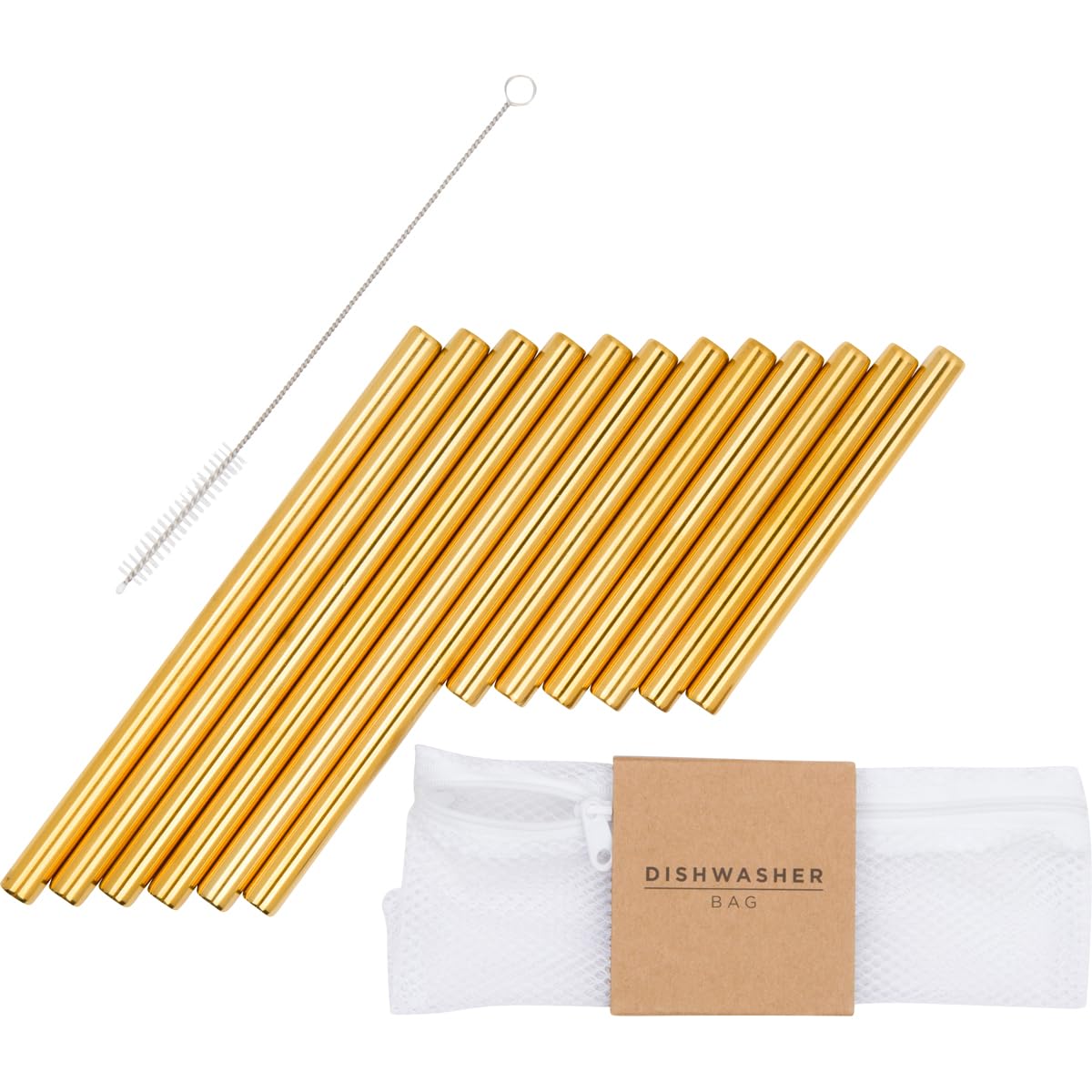A Bar Above Stainless Steel Straws for Cocktails, 8 Inch Long, 6 Pack