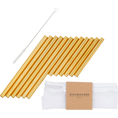A Bar Above Stainless Steel Straws for Cocktails, 8 Inch Long, 6 Pack
