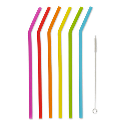 RSVP International Reusable Straw Set Dishwasher Safe, 8.5 Inch, 4 Piece, Stainless Steel Straight