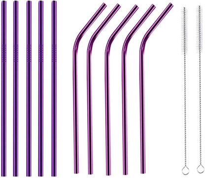 Reusable Metal Straws 304 Stainless Steel 30 Pack with Cleaning Brush(1Pcs Silver Bent)