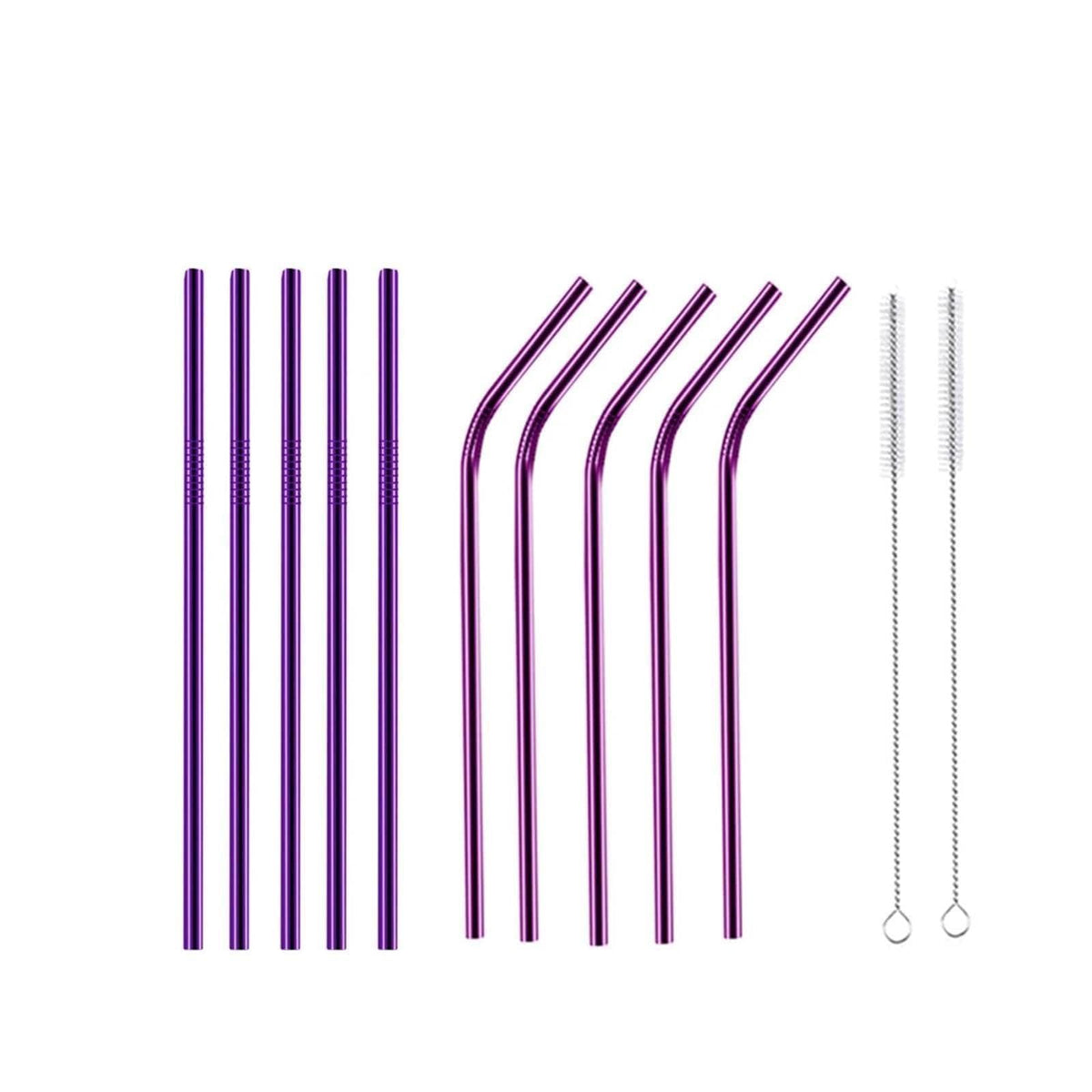 Reusable Metal Straws 304 Stainless Steel 30 Pack with Cleaning Brush(1Pcs Silver Bent)