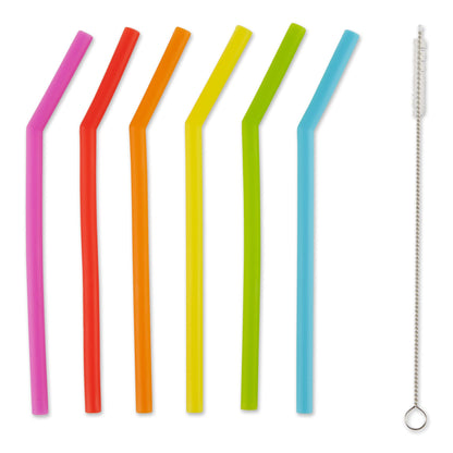 RSVP International Reusable Straw Set Dishwasher Safe, 8.5 Inch, 4 Piece, Stainless Steel Straight