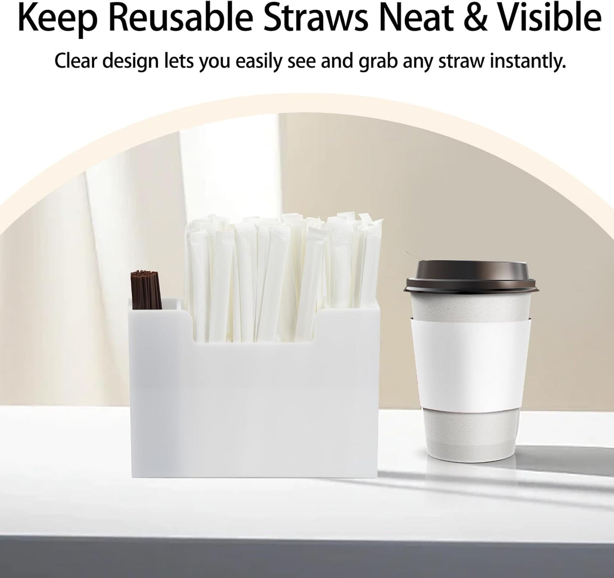 Straw Holder Organizer Dispenser Storage Acrylic for Kitchen Cabinet Door
