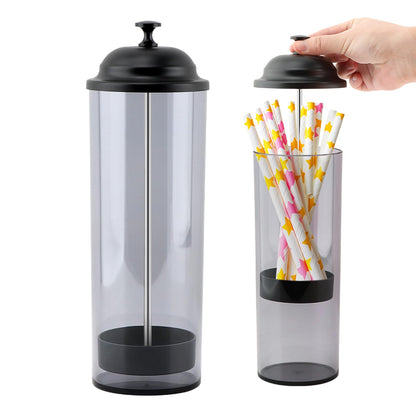 10.6 inch Straw Holder,Straw Dispenser with Lid,Drinking Straw Organizer
