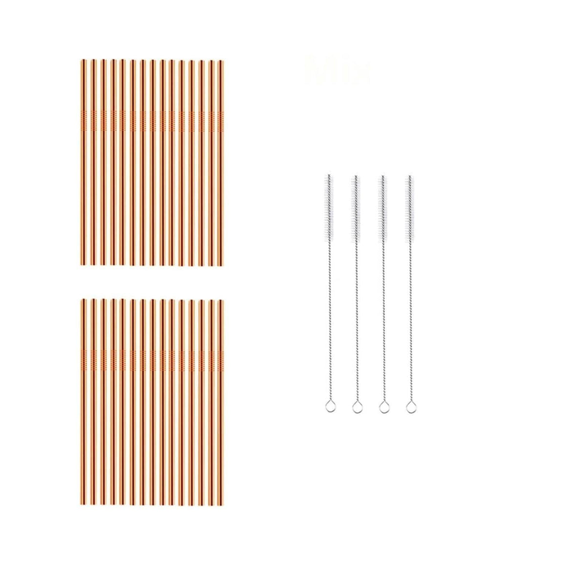 Reusable Metal Straws 304 Stainless Steel 30 Pack with Cleaning Brush(1Pcs Silver Bent)