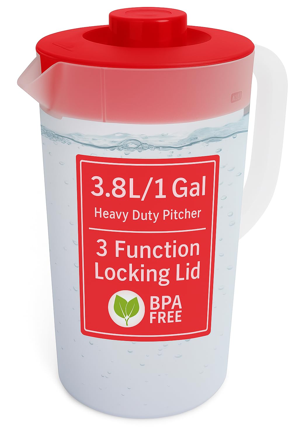 Water Pitcher with Lid 1 Gallon Pitcher BPA Free & Phthalate Free - Navy