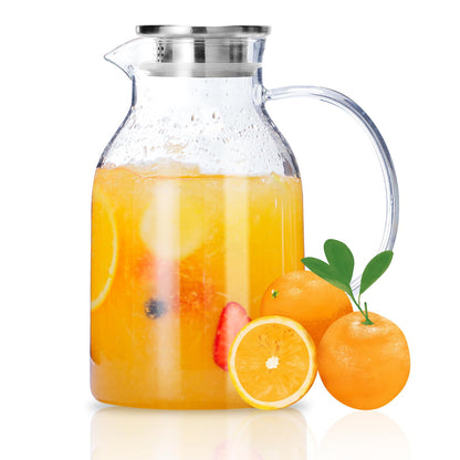 1 Gallon/3.8L Glass Pitcher with Lid and Spout, Borosilicate Glass