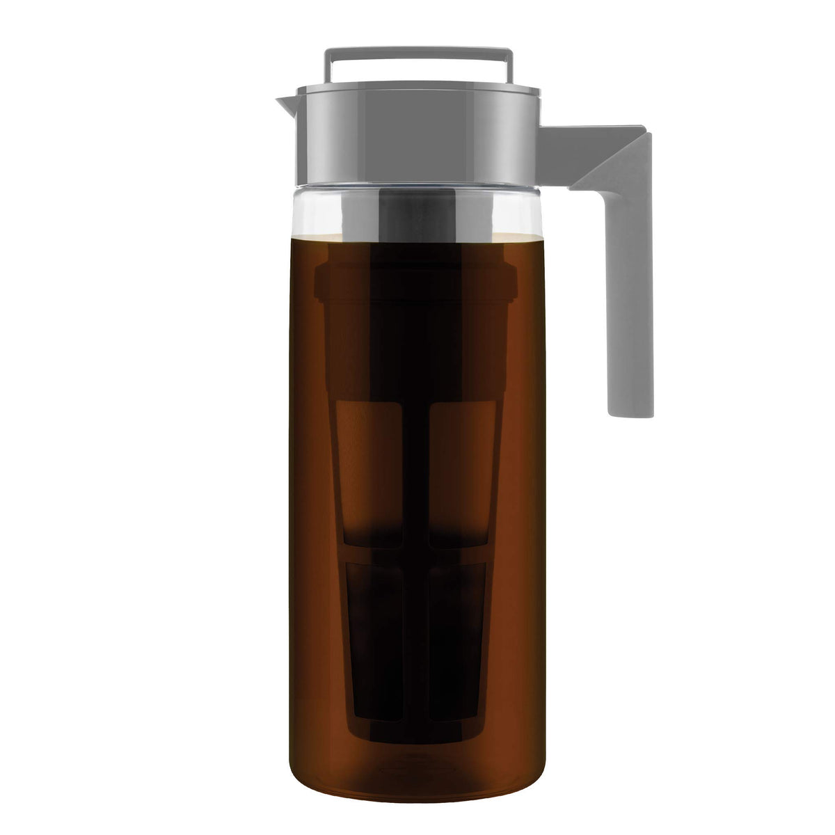 Takeya Deluxe Cold Brew Coffee Maker - BPA-Free Tritan Pitcher with Airtight Leakproof Lid, Silicone Grip Handle, Fine-Mesh Filter - Shatter-Proof, Dishwasher Safe, Made in USA - 2 Quart/Black