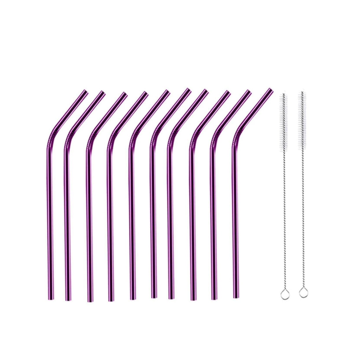 Reusable Metal Straws 304 Stainless Steel 30 Pack with Cleaning Brush(1Pcs Silver Bent)