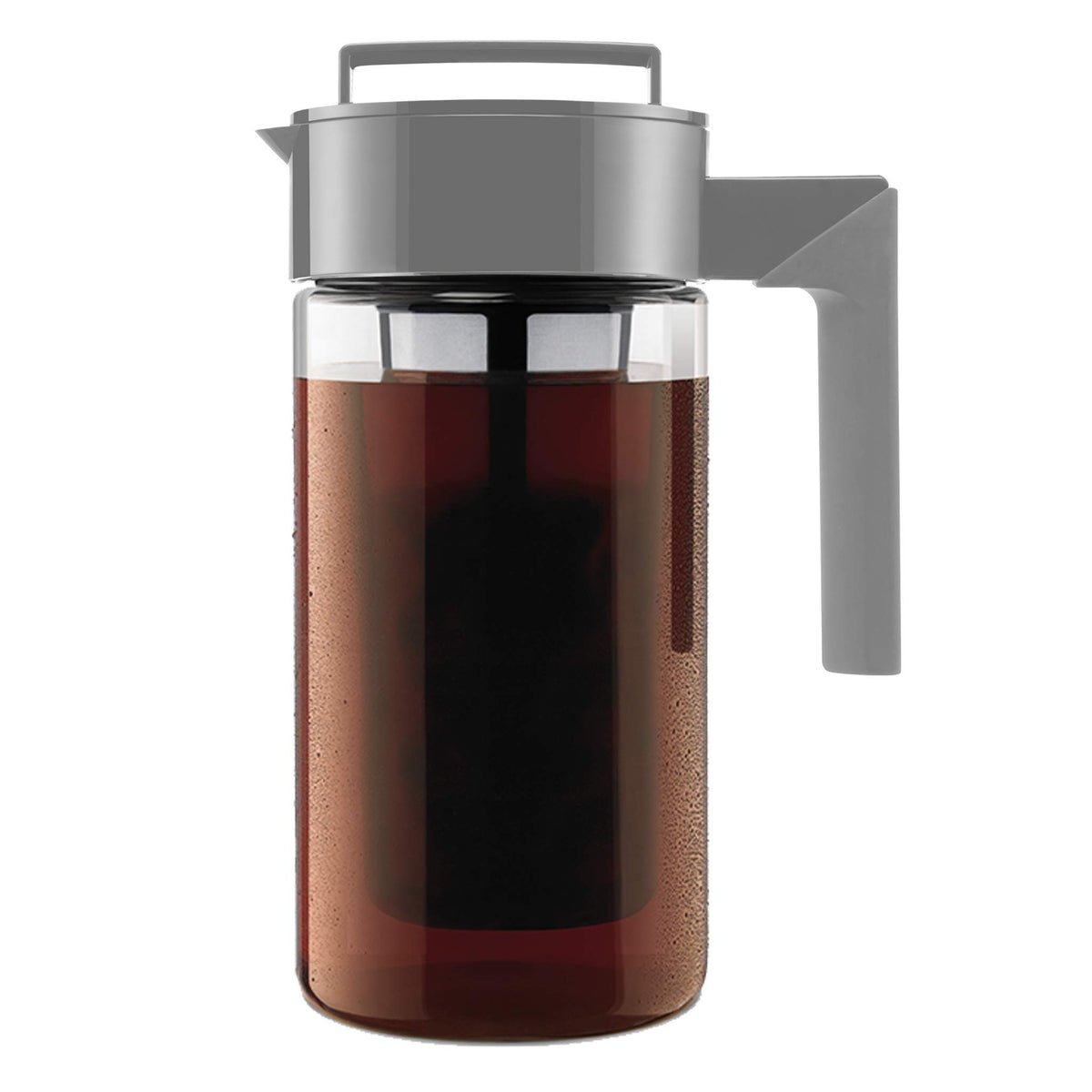 Takeya Deluxe Cold Brew Coffee Maker - BPA-Free Tritan Pitcher with Airtight Leakproof Lid, Silicone Grip Handle, Fine-Mesh Filter - Shatter-Proof, Dishwasher Safe, Made in USA - 2 Quart/Black