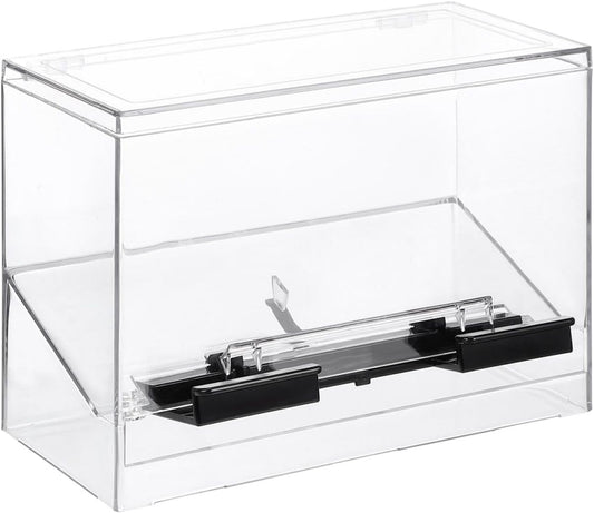 VOSAREA Acrylic Straw Dispenser Clear Straw Storage Box for Bulk Drinking Straws Countertop Holder for Restaurant Shop Office and Home Reusable Pressing Container 9.05 X 6.69 X 4.33 in