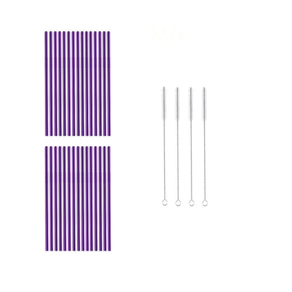 Reusable Metal Straws 304 Stainless Steel 30 Pack with Cleaning Brush(1Pcs Silver Bent)