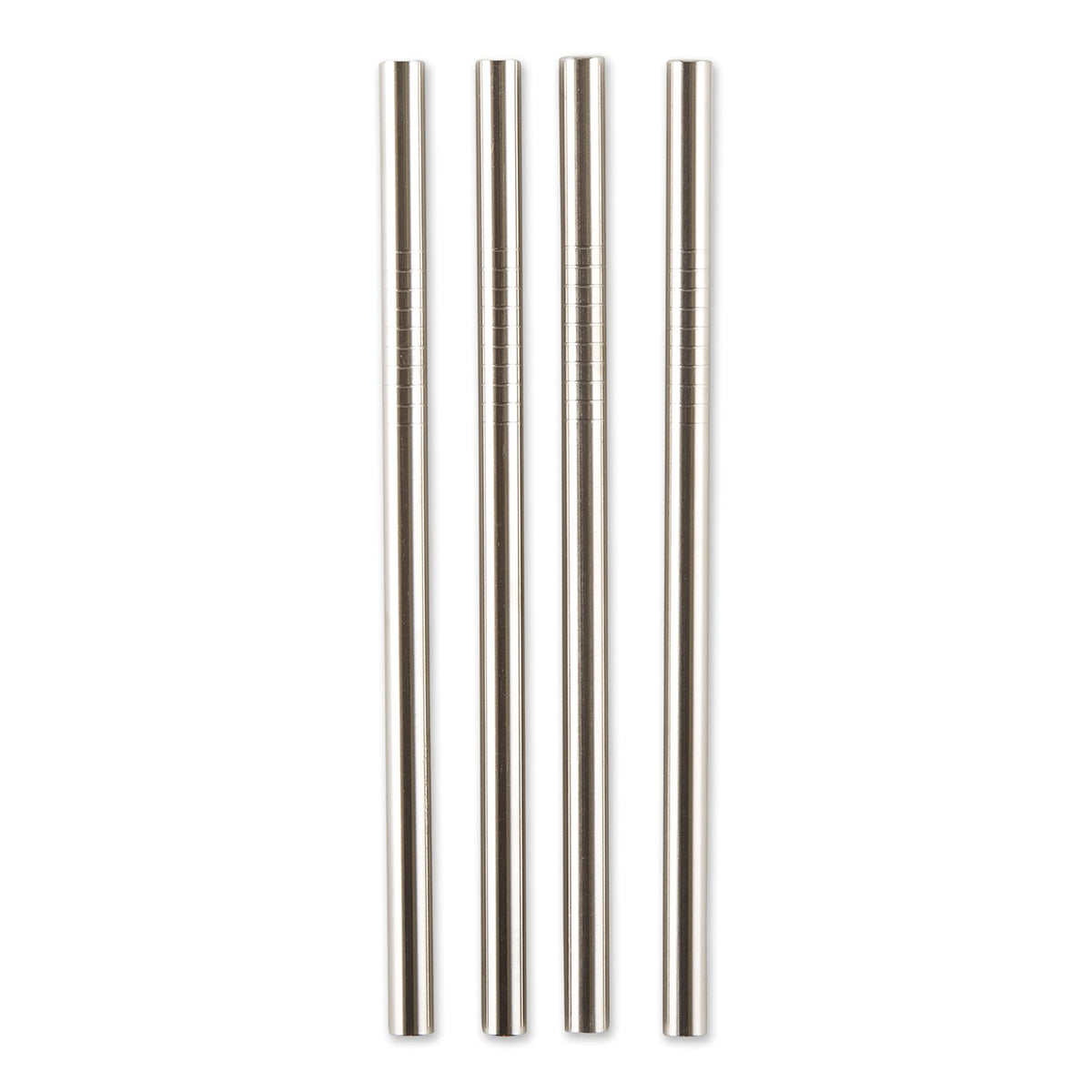 RSVP International Reusable Straw Set Dishwasher Safe, 8.5 Inch, 4 Piece, Stainless Steel Straight