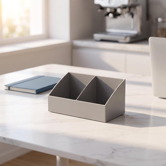 BinaryABC Sugar Packet Holder, Coffee Bar Tea Bag Organizer Box,Grey