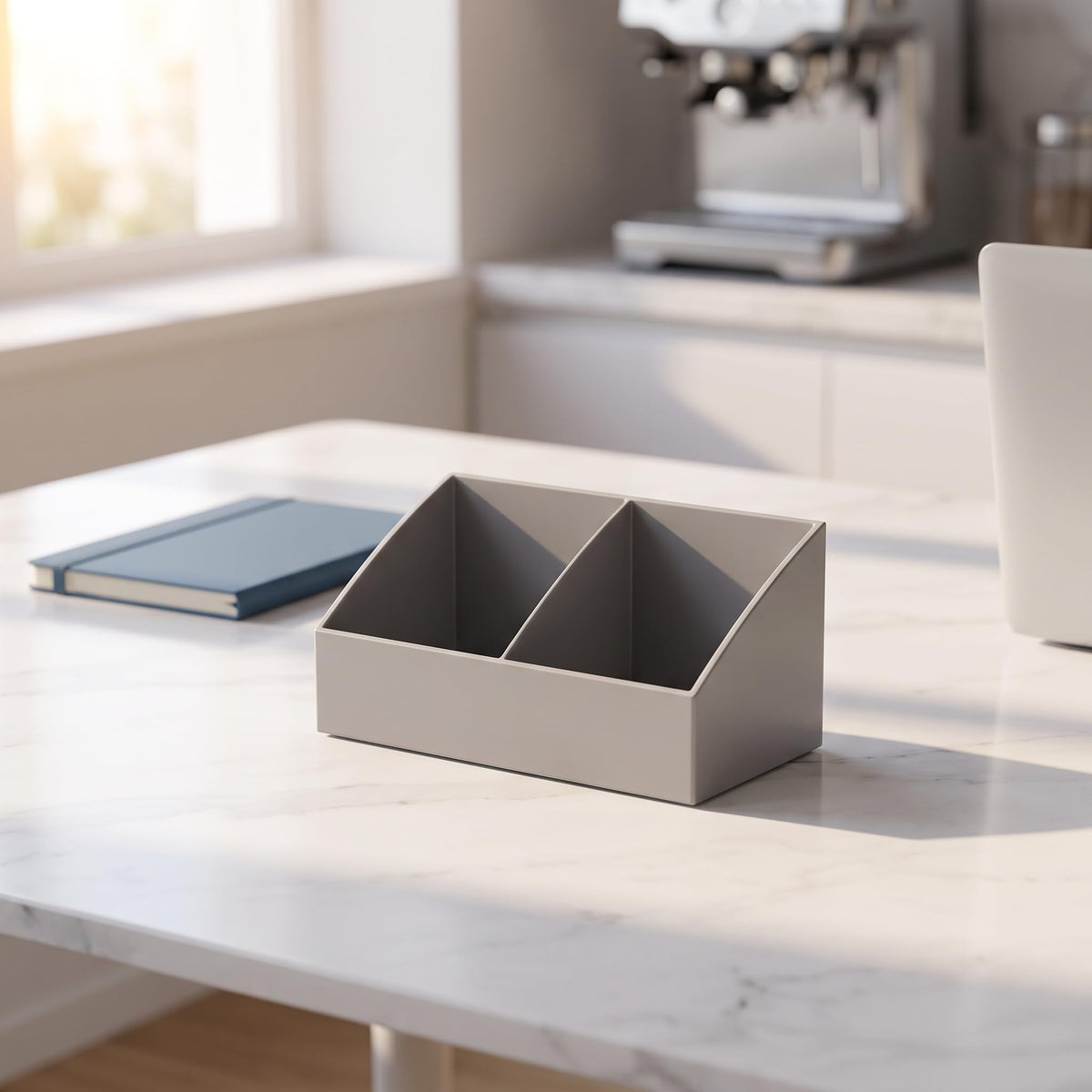 BinaryABC Sugar Packet Holder, Coffee Bar Tea Bag Organizer Box,Grey