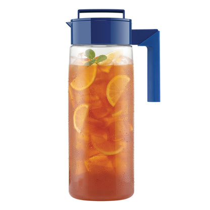 Takeya Airtight Pitcher - Durable BPA-Free Eastman Tritan Odor/Stain-Resistant Leakproof Lid for Iced Tea/Water Easy-Grip Silicone Handle Spill-Free Spout Fridge-Friendly Made in USA 2 Quart/Black