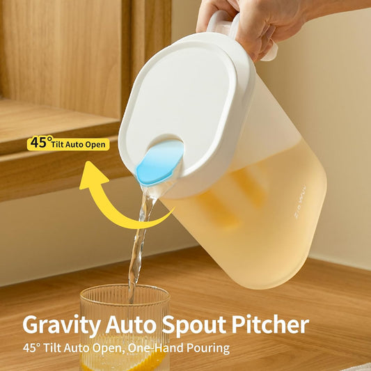 2 Quart Water Pitcher with Lid, Airtight Fridge Drink Storage Jug