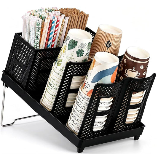 6 Slot Cup and Lid Holder, Disposable Cup Dispenser
