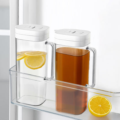 SlimFit 2Quart (2 Liter) pitcher with lid, Water jug for fridge door, White