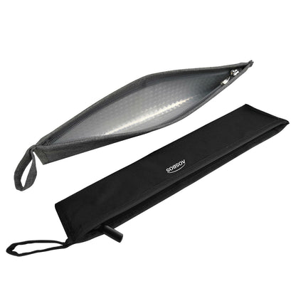 Aosbos Reusable Straws Carrying Case, Portable Small Pouch for Metal, Paper, Plastic, Silicone Disposable Straws, Stainless Steel Chopstick - Grey