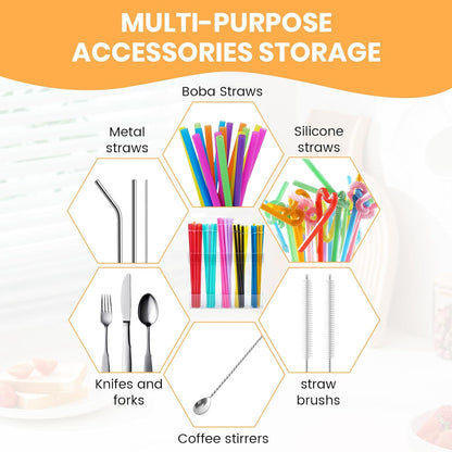 WMKGG Straw Holder,Adjustable Straw Organizer