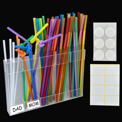 Acrylic Straw Organiser Kitchenware Storage Box Organiser Straw Crisper For Long Term Storage in Restaurant Cupboards or On Kitchen Countertops.