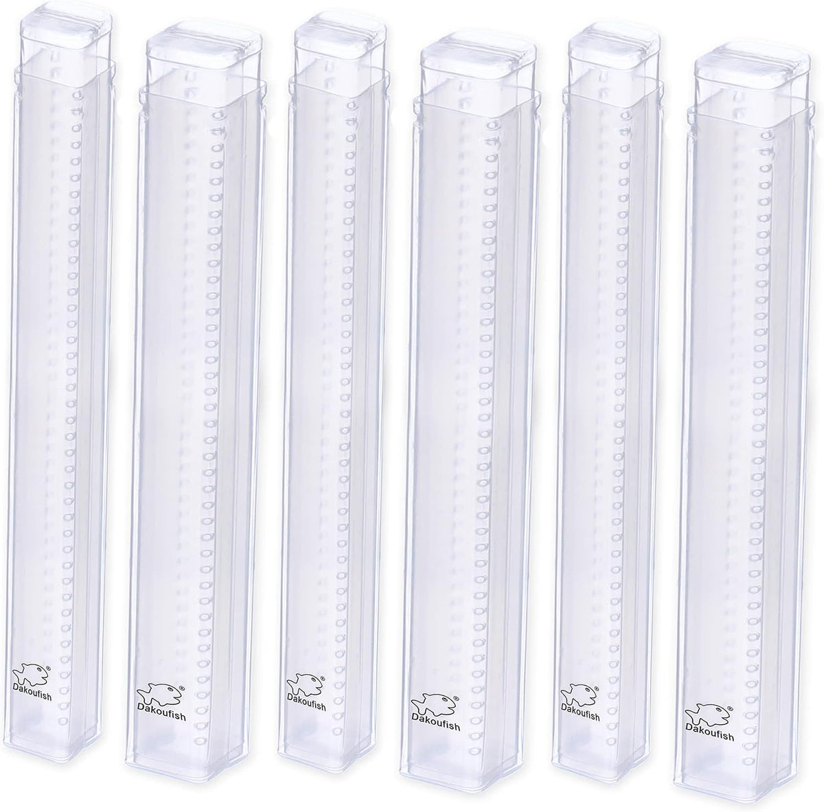Dakoufish Plastic Straw Carrying Case,6 Packs Reusable Collapsible Box for 9-13 Inch Straight Drinking Straws/chopsticks Storage Perfect for Travel, Gifts (S+L 6pcs)