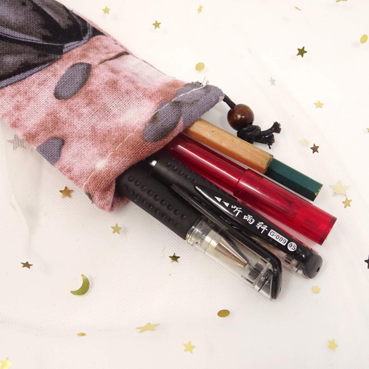 "Honbay 5PCS Portable Straw Carrying Case Straw Pouch Travel Bag for Various Straw, Cleaning Brush and Cutlery"