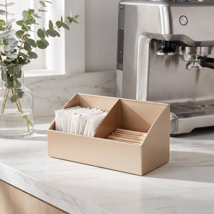 BinaryABC Sugar Packet Holder, Coffee Bar Tea Bag Organizer Box,Grey