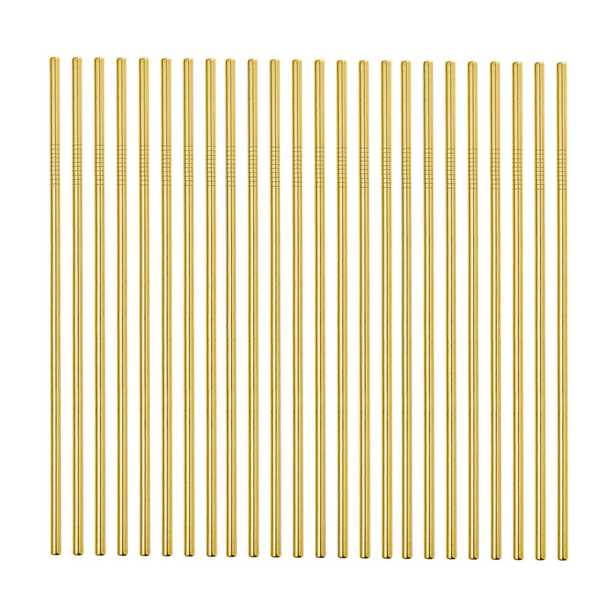 50-Pack Stainless Steel Straws,Super Long 10.5 Inch Drinking Metal Straws for 30oz/20oz Tumblers Yeti Cups Travel Mugs,Reusable Rustproof Dishwasher Safe (All straight 50pcs -10.5" Gold)