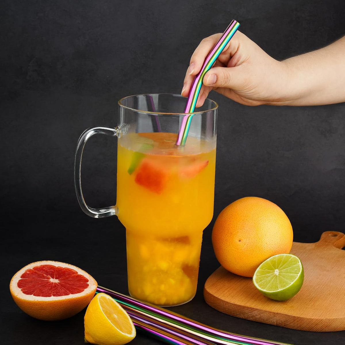 Tomorotec 8PCS Stainless Steel Straws Fit for 40oz Stanley Tumblers
